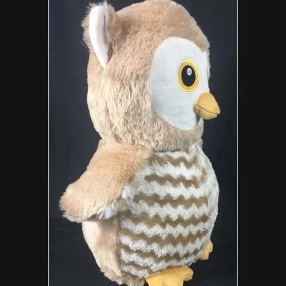 (SOLD) Annie The Owl Large Stuffed Plush Toy Embroidered 14" Soft Tan Nursery - Picture 7 of 16
